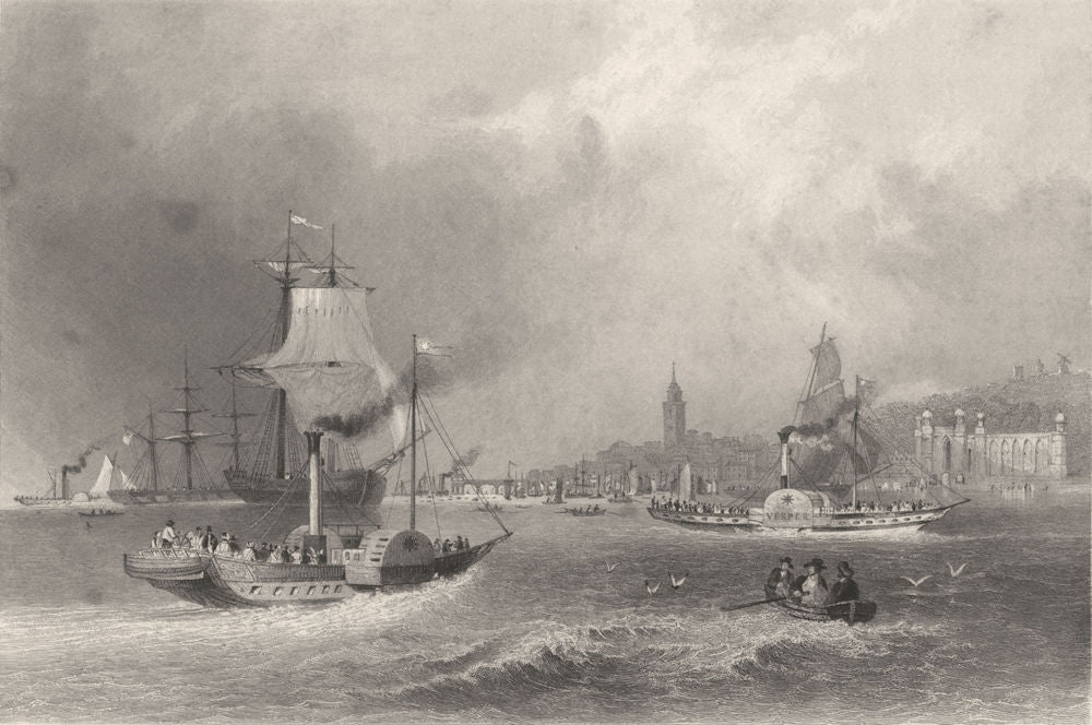 KENT. Gravesend. (Bartlett/Finden) 1842 old antique vintage print picture